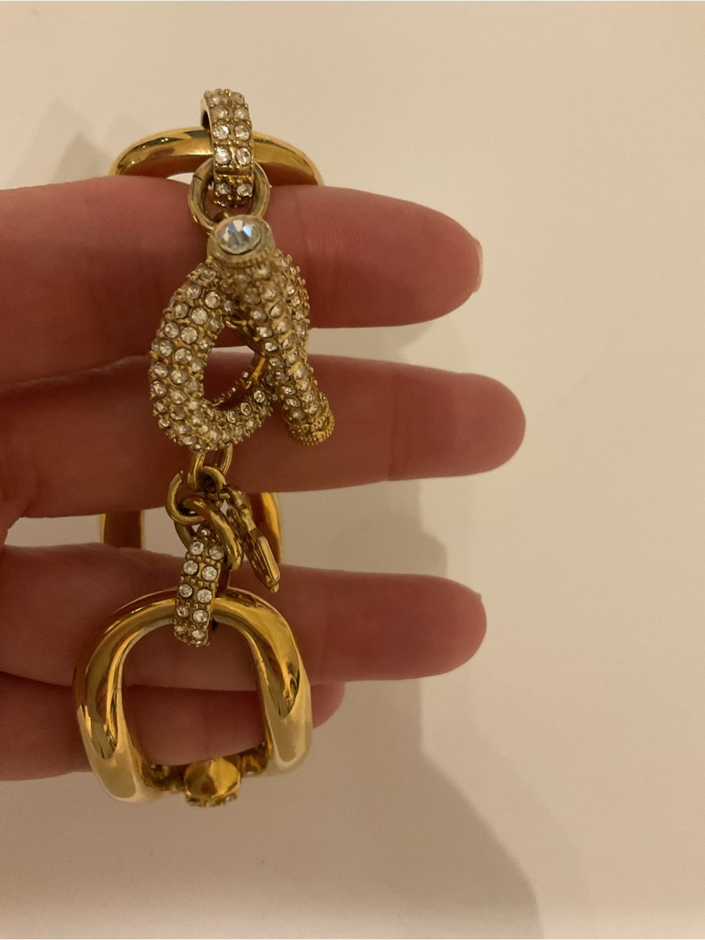 Gold Crystal Link Drop Bracelet - Elegant Women Jewelry
